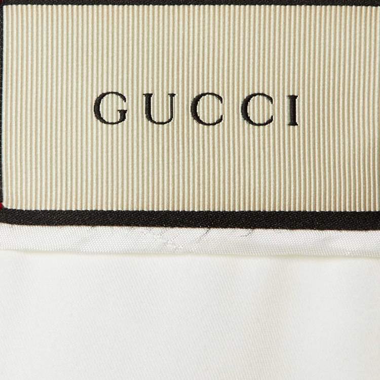 Pre Owned Gucci Ivory Wool Crepe Tailored Pants M