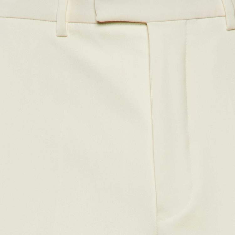 Pre Owned Gucci Ivory Wool Crepe Tailored Pants M