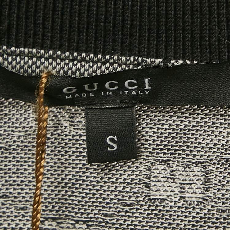 Pre Owned Gucci Grey GG Cotton Pique Polo T-Shirt S