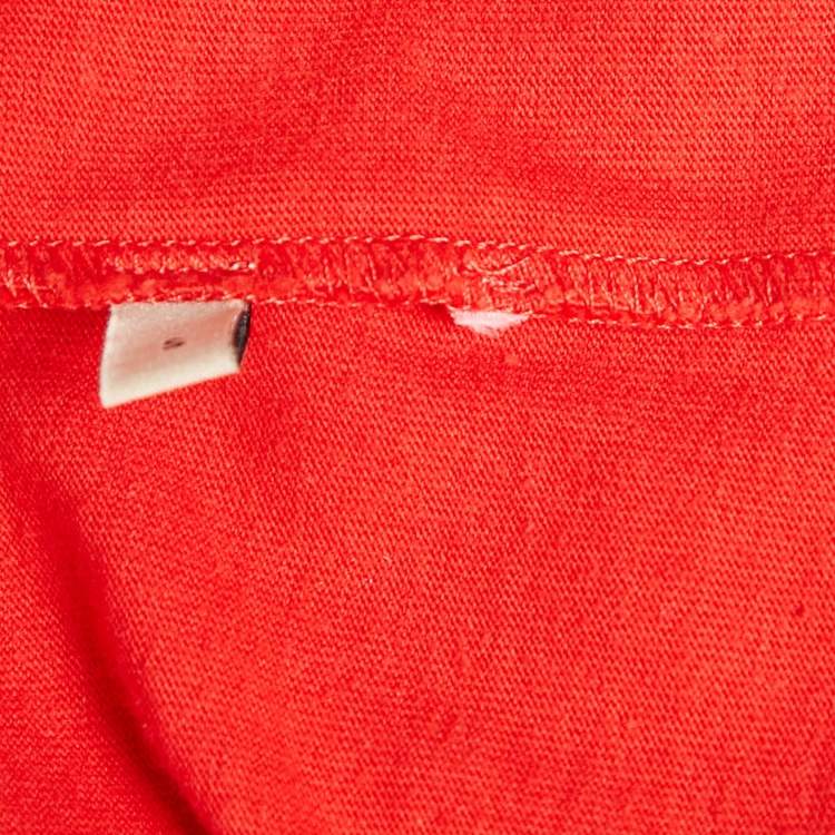 Pre Owned Gucci Red Logo Print Jersey Crew Neck T-Shirt S