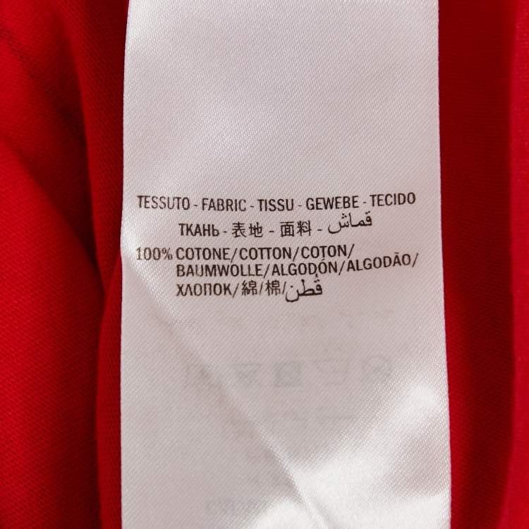 Pre Owned Gucci Red Printed Jersey Crew Neck T-Shirt S