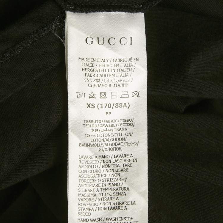 مملوكة مسبقًا Gucci Black Original Gucci Print Jersey Oversized T-Shirt XS