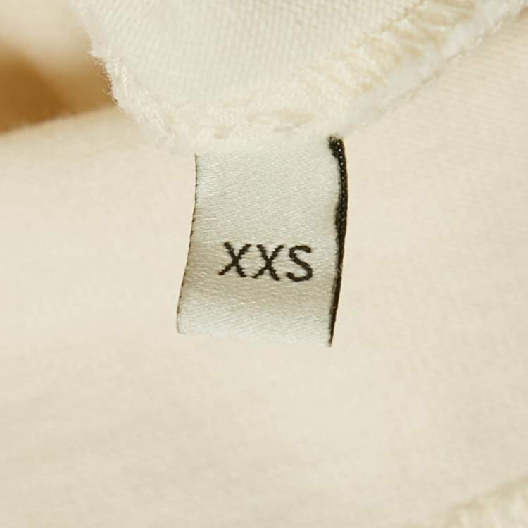 Pre Owned Gucci Off-White GG Tennis Embroidery Cotton Oversized T-Shirt XXS