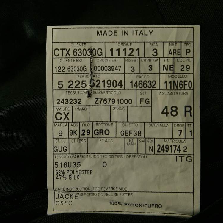 Pre Owned Gucci Black Horse-bit Jacquard Single Breasted Blazer M
