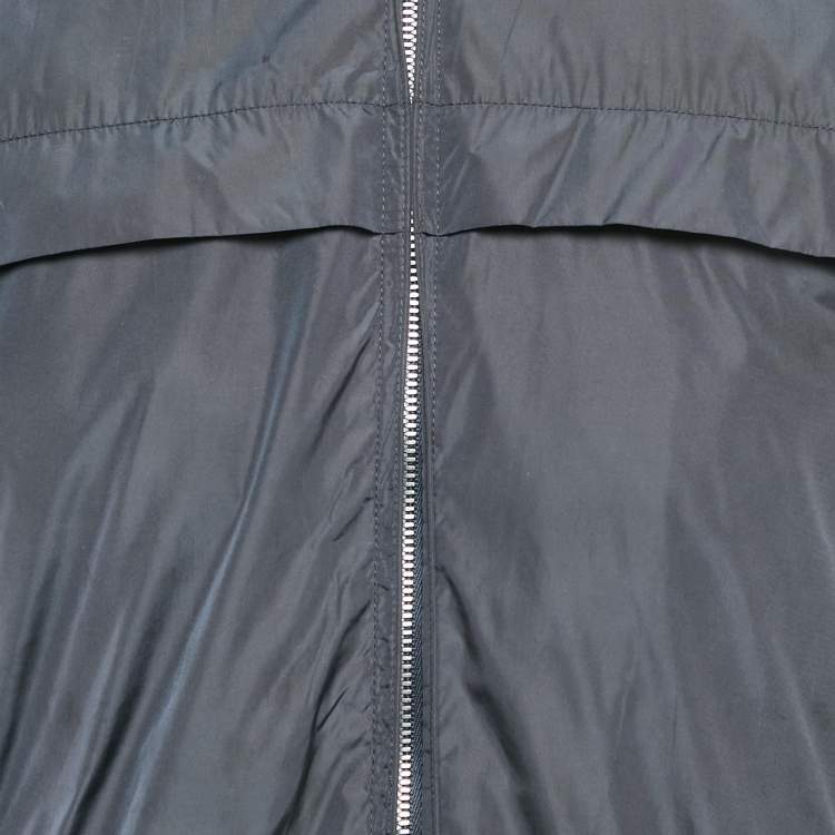 Pre Owned Gucci Midnight Blue Synthetiic Zip Front Bomber Jacket M