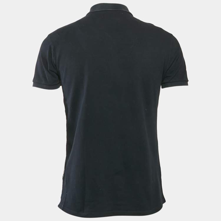 Pre Owned Gucci Multicolor Cotton Collar Web Trim Detail Polo Shirt M