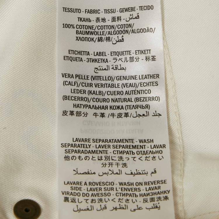 Pre Owned Gucci Off-White GG Print Denim Shorts S