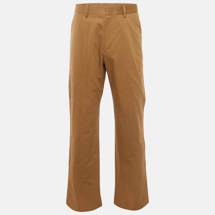 Pre Owned Gucci Brown Cotton Wide-Leg Trousers M