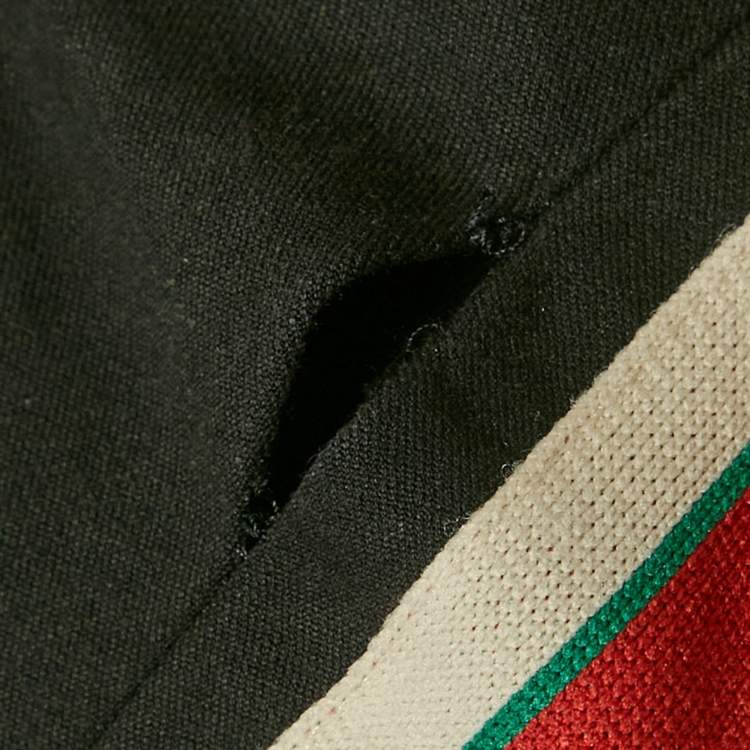 Pre Owned Gucci Black Web Trim Denim Skinny Jeans XL Waist 34"