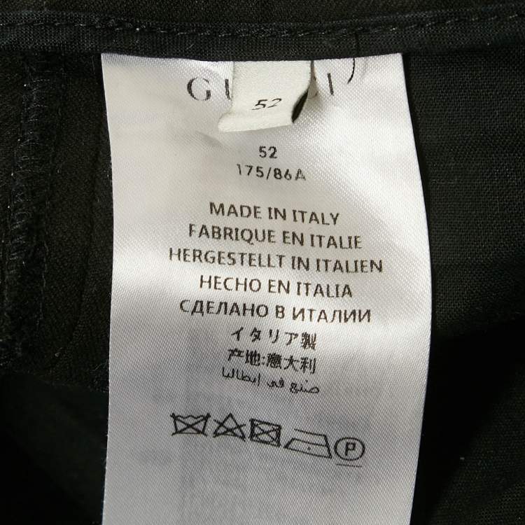Pre Owned Gucci Black Web Trim Denim Skinny Jeans XL Waist 34"