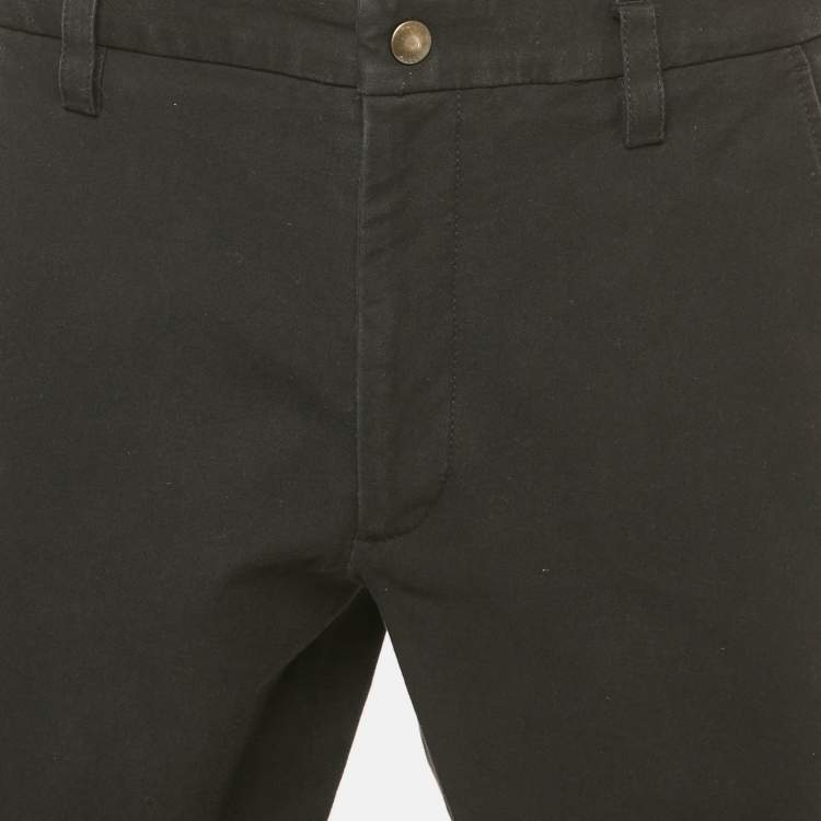 Pre Owned Gucci Black Web Trim Denim Skinny Jeans XL Waist 34"