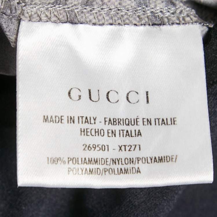 Pre Owned Gucci Navy Blue Diamante Print Nylon Swim Shorts S