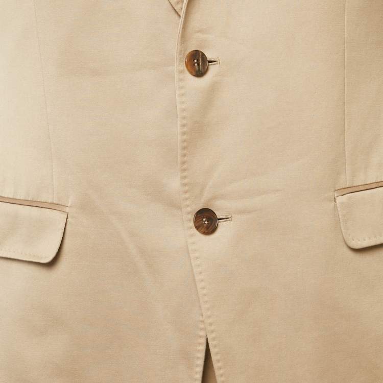 Pre Owned Gucci Beige Cotton Regular Fit Suit L