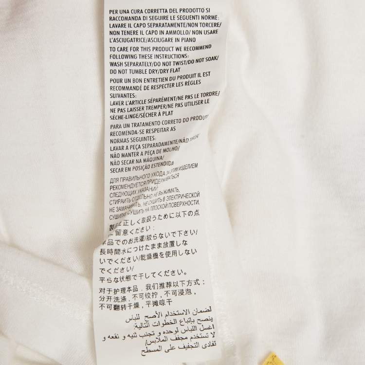 مملوكة مسبقًا Gucci White Vintage Logo Print Jersey Distressed T-Shirt M