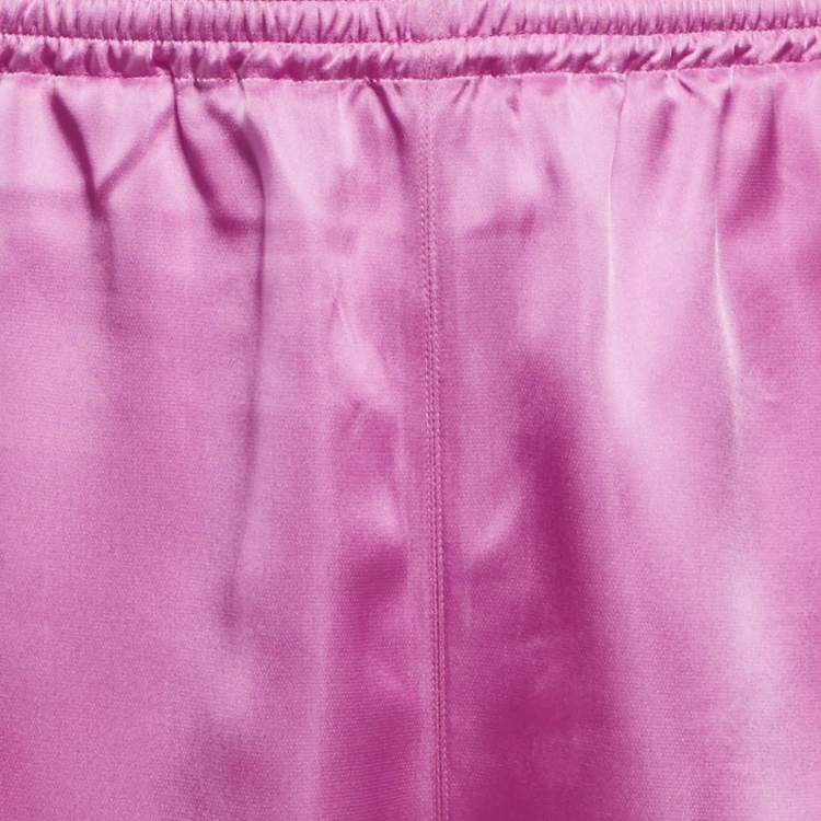 Pre Owned Gucci x Adidas Pink Satin Drawstring Shorts XL