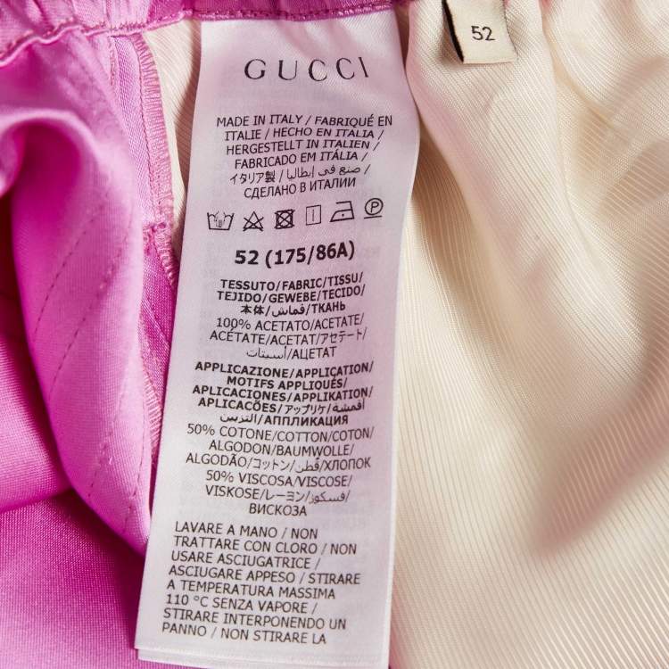 Pre Owned Gucci x Adidas Pink Satin Drawstring Shorts XL