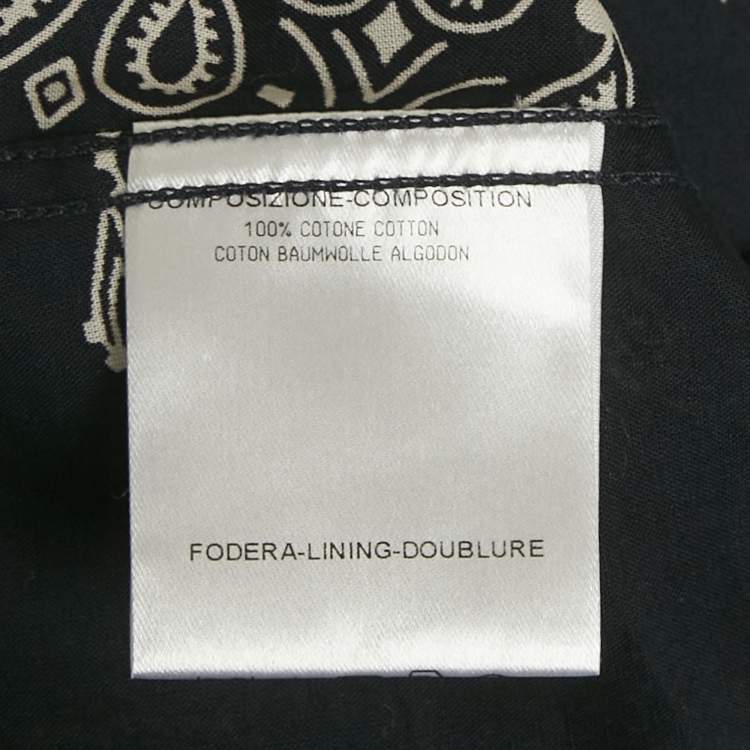 Pre Owned Gucci Navy Blue Bandana Print Cotton Shirt M