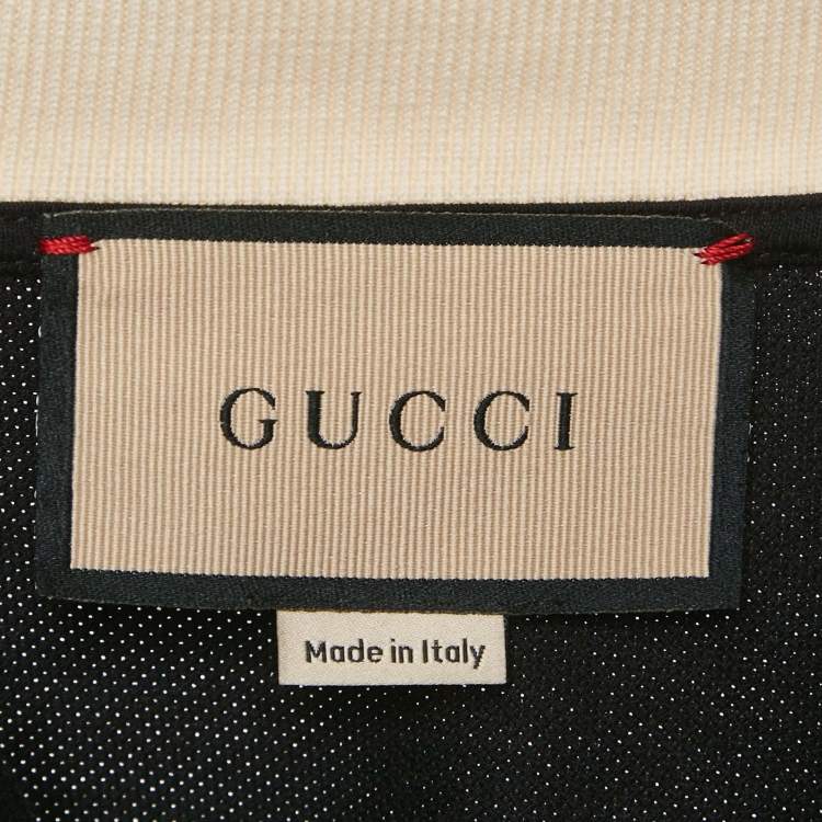 مملوكة مسبقًا Gucci Black Interlocking GG Collar Pique Cotton Polo T-Shirt XS