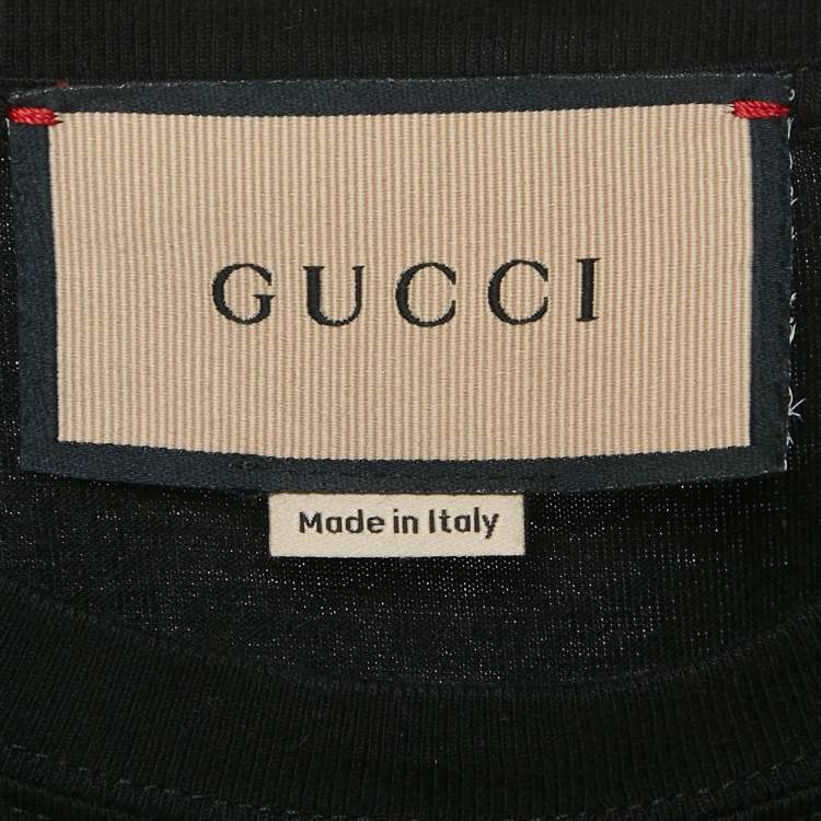 مملوكة مسبقًا Gucci Black GG Logo Print Jersey Short Sleeve T-Shirt S