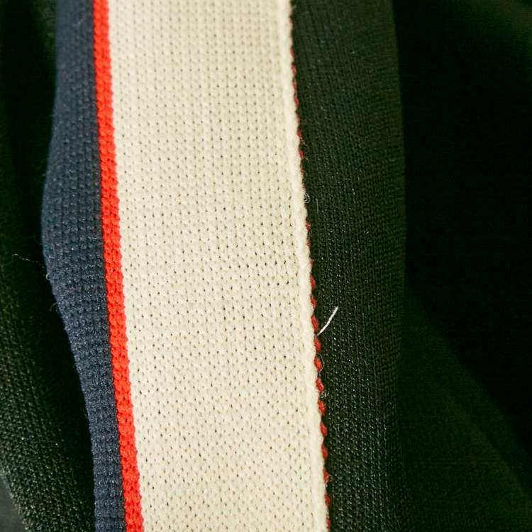 Pre Owned Gucci Black Web Accent Technical Jersey Track Jacket L