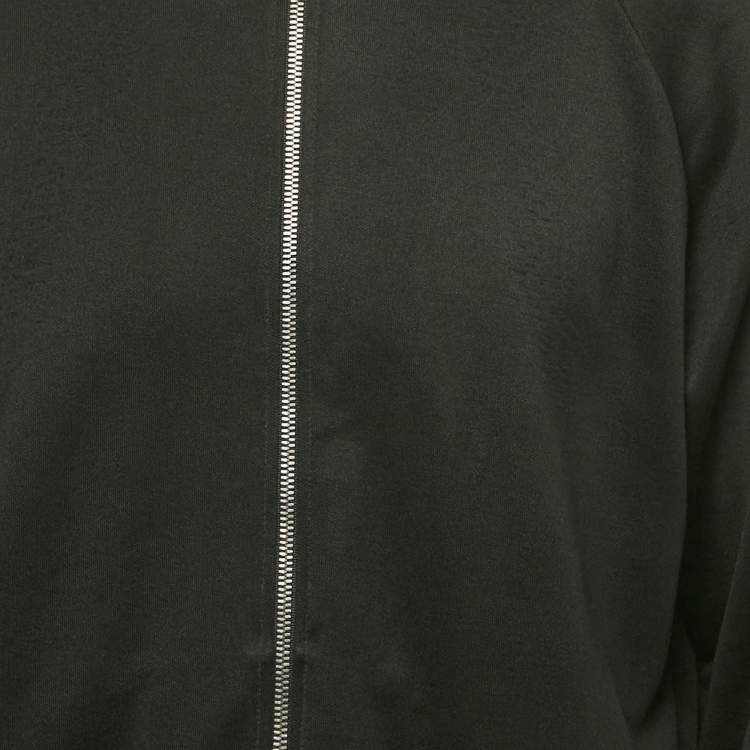 Pre Owned Gucci Black Web Accent Technical Jersey Track Jacket L