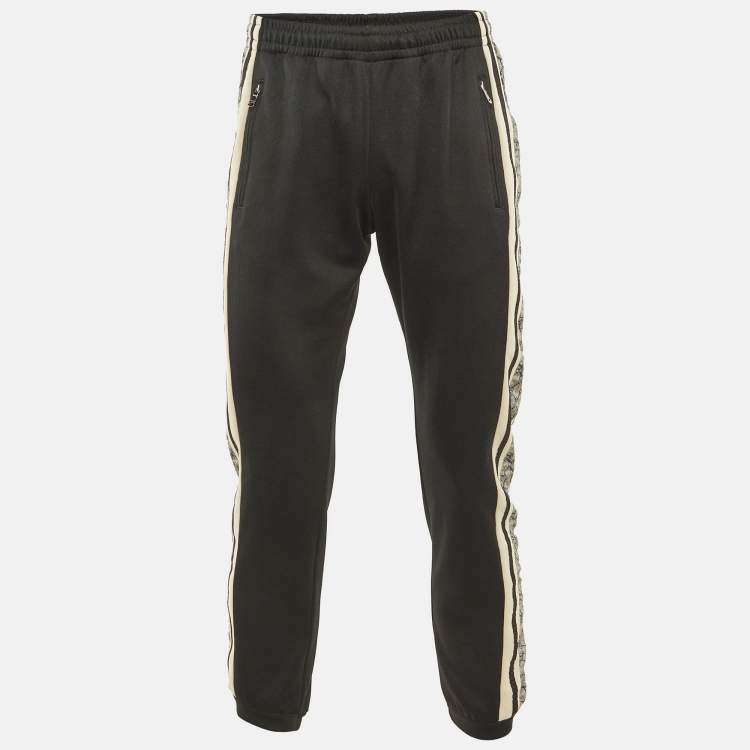 Pre Owned Gucci Black Jersey GG Tape Jogger Pants XS