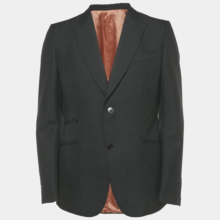 Pre Owned Gucci Black Wool Single Breasted Blazer L