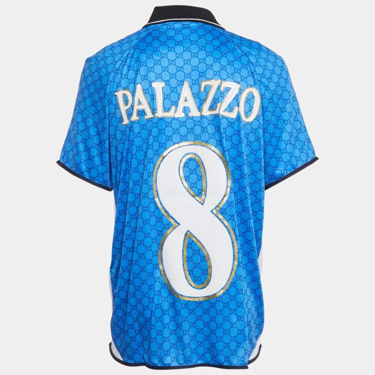 Pre Owned Gucci x Palace Blue Printed Jersey T-Shirt XXL