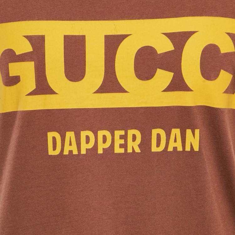 Pre Owned Gucci x Dapper Dan Brown Embellished Jersey Sleeveless T-Shirt XS