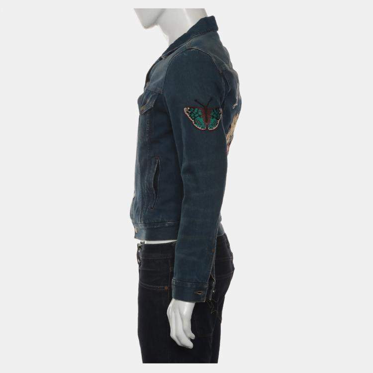 Pre Owned Gucci L'Aveugle Par Amour Denim Jacket FR 44
