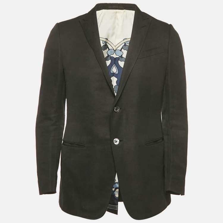 Pre Owned Gucci Black Gabardine Regular Fit Blazer M