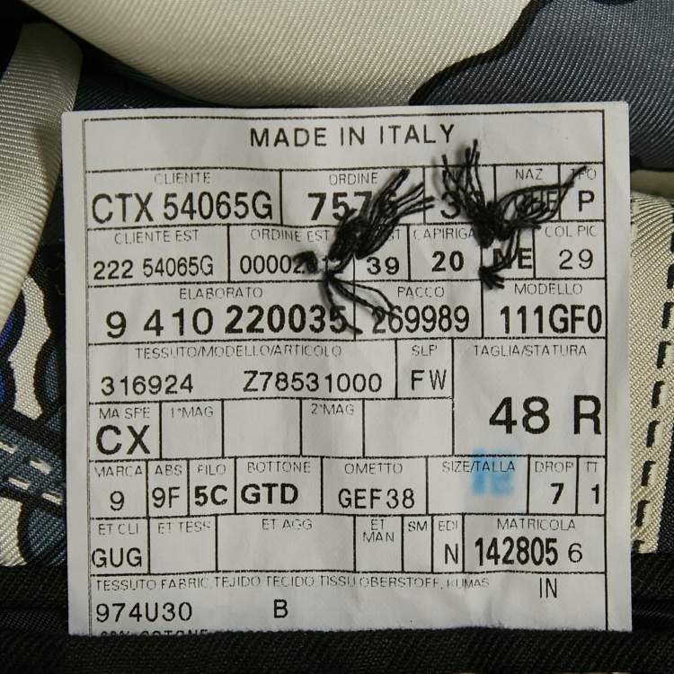 Pre Owned Gucci Black Gabardine Regular Fit Blazer M