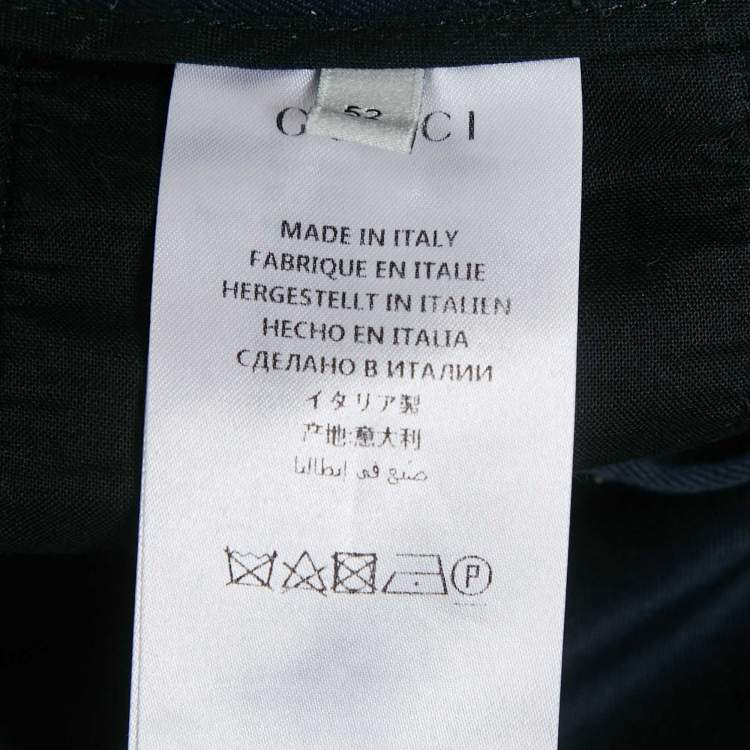 Pre Owned Gucci Navy Blue Gabardine Web Side Trim Trouser XL 