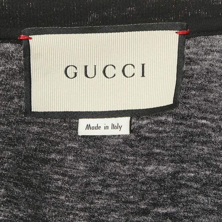 Pre Owned Gucci Black GG Web Print Cotton Crewneck T-Shirt S 