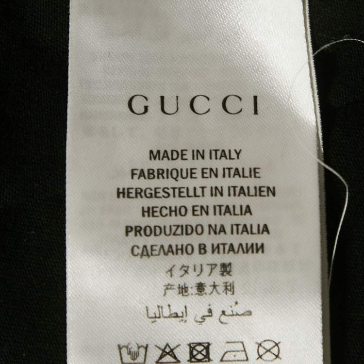 Pre Owned Gucci Black GG Web Print Cotton Crewneck T-Shirt S 