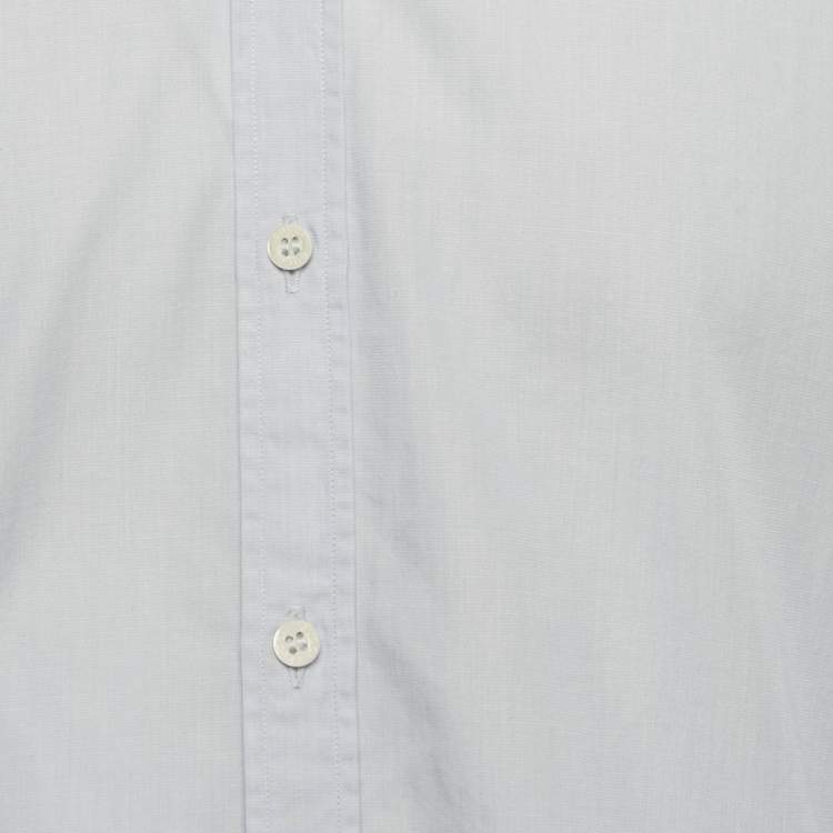 Pre Owned Gucci Blue Cotton Long Sleeve Skinny Shirt M