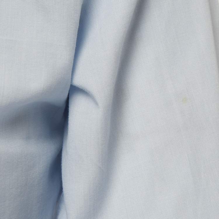 Pre Owned Gucci Blue Cotton Long Sleeve Skinny Shirt M