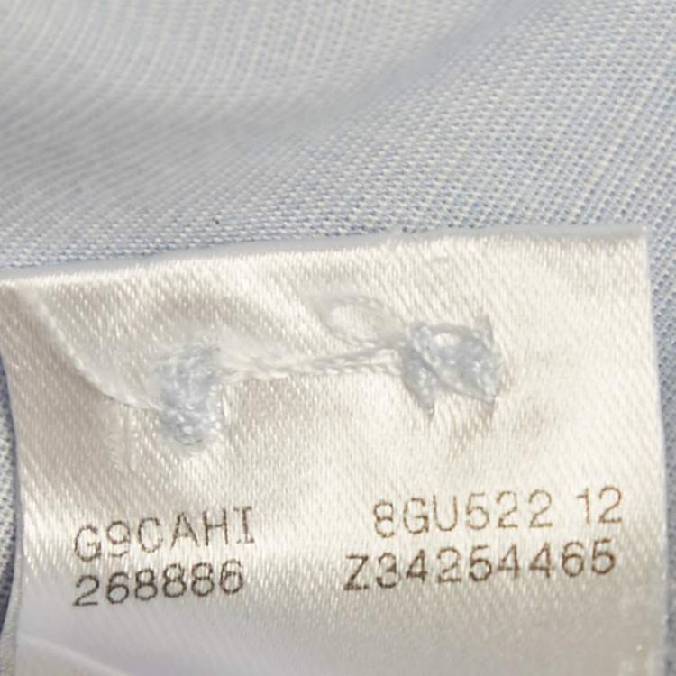 Pre Owned Gucci Blue Cotton Long Sleeve Skinny Shirt M