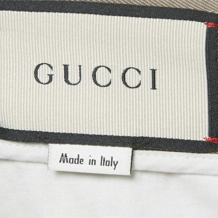 Pre Owned Gucci Beige Gabardine Trousers XL