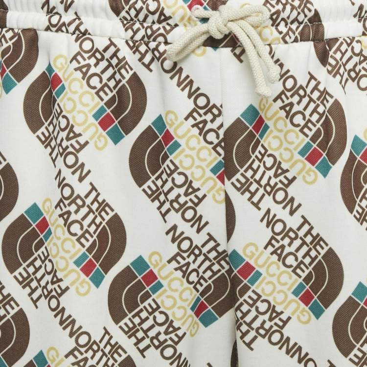 Pre Owned Gucci x The North Face Logo Print Cotton Blend Knit Lounge Pants L