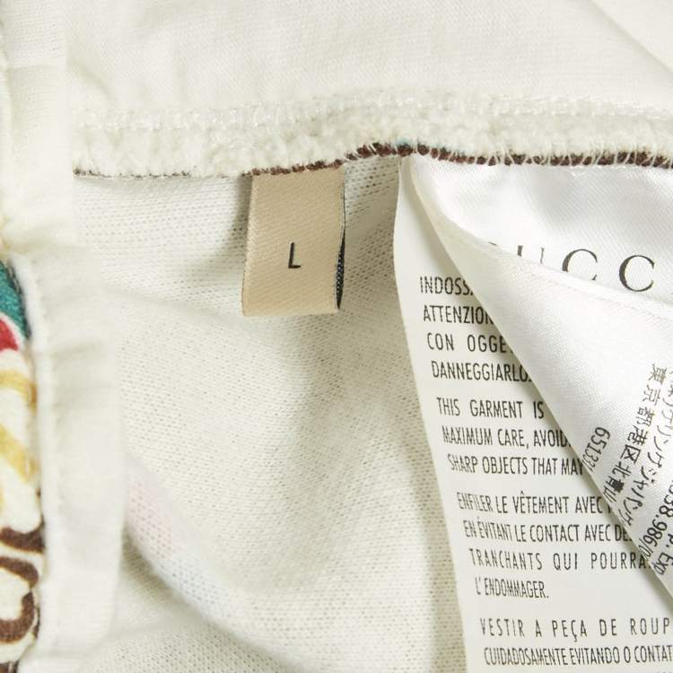 Pre Owned Gucci x The North Face Logo Print Cotton Blend Knit Lounge Pants L