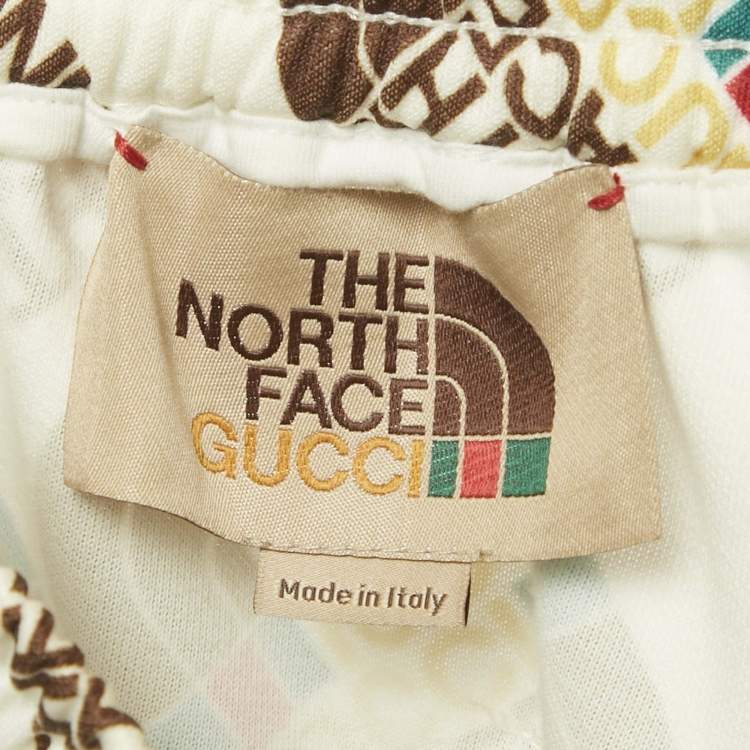 Pre Owned Gucci x The North Face Logo Print Cotton Blend Knit Lounge Pants L