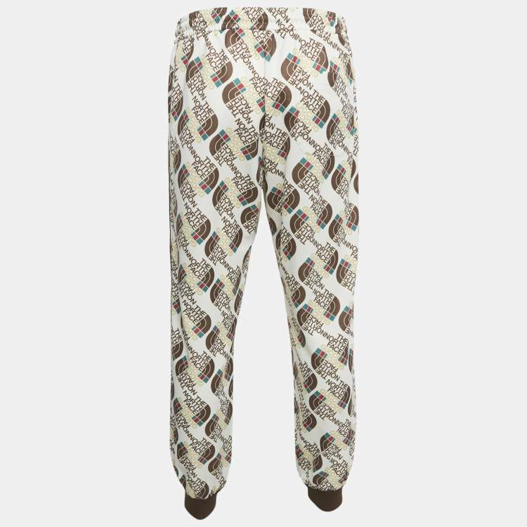 Pre Owned Gucci x The North Face Logo Print Cotton Blend Knit Lounge Pants L