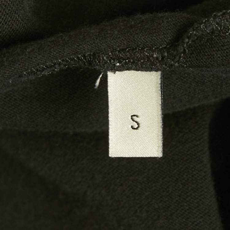 Pre Owned Gucci Black Logo Print Distressed Cotton Crew Neck T-Shirt S