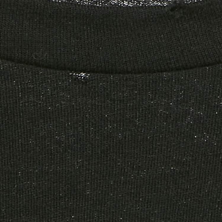 Pre Owned Gucci Black L'Aveugle Par Amour Tiger Print Cotton Distressed T-Shirt XS