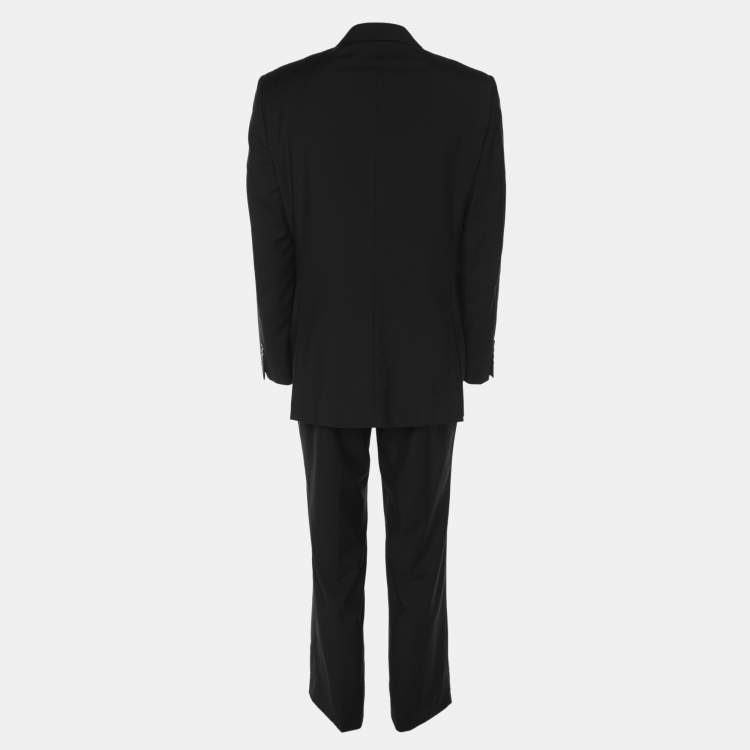 Pre Owned Gucci Black Wool Suit Set L