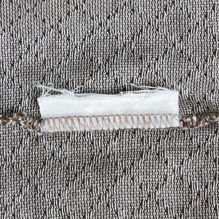 مملوكة مسبقًا Gucci Brown Jacquard Knit Polo T-Shirt S