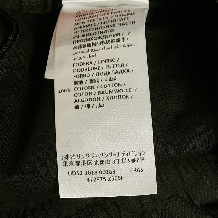 Pre Owned Gucci Black Grey Wool Drawstring Trousers M 