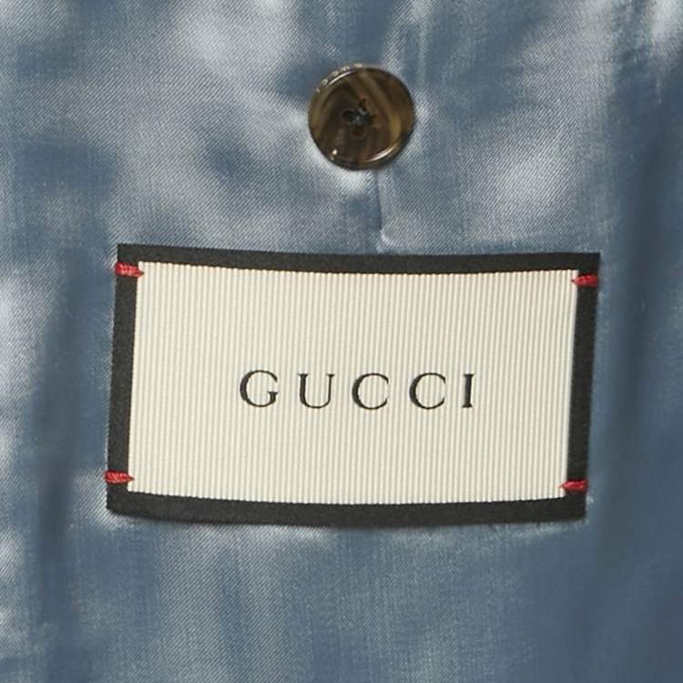 Pre Owned Gucci Black Bee Embroidered Corduroy Single Breasted Blazer L