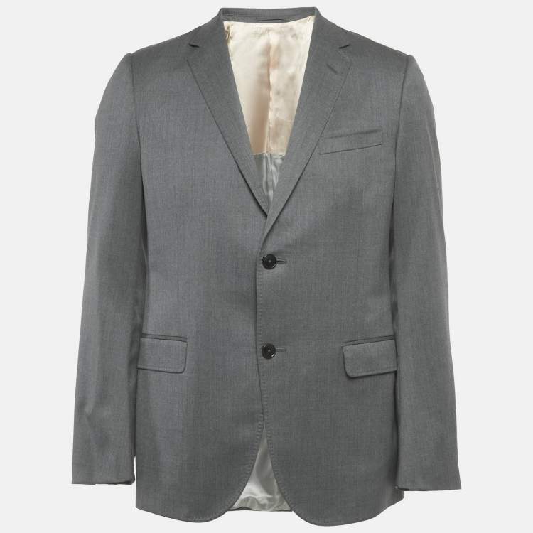 Pre Owned Gucci Grey Wool Single Breasted Regular Fit Blazer L